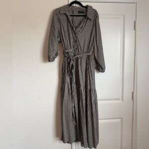 Black and White Gingham Maxi Dress